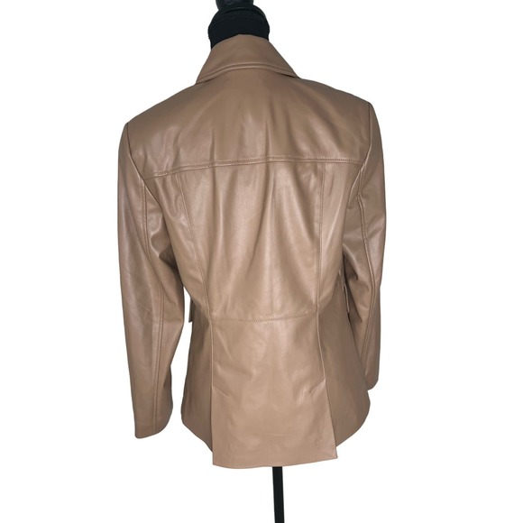 Studio Park x Courtney Khondabi Faux Leather Jacket COFFEE NWOT SIZE XS - Picture 4 of 8